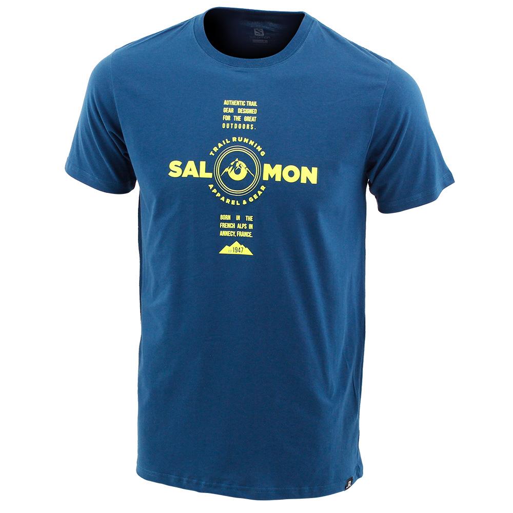 T-Shirts Salomon Homme Bleu - Salomon CROSSROAD SS M - France (7615-QCLKX)